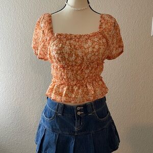 Floral Orange Women's Top